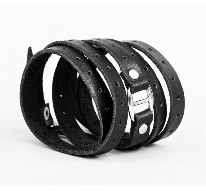 Leather wrap bracelet for men or women, code 8064