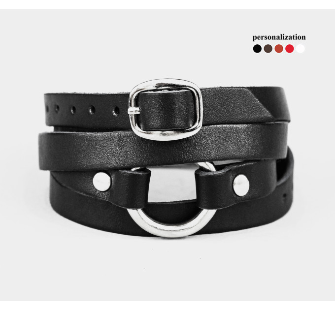 Leather wrap bracelet for men or women, code 8066