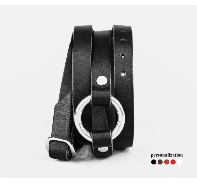 Leather wrap bracelet for men or women, code 8066