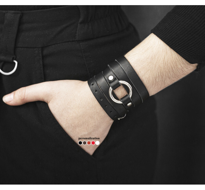 Leather wrap bracelet for men or women, code 8066