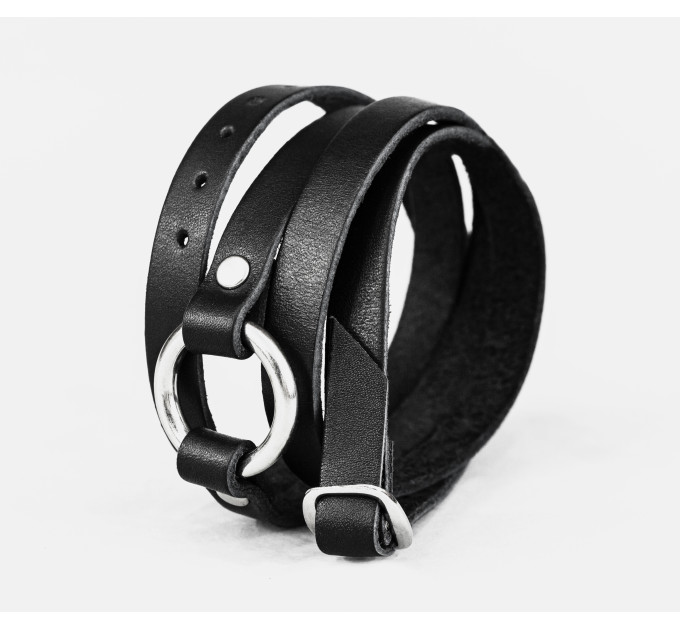 Leather wrap bracelet for men or women, code 8066