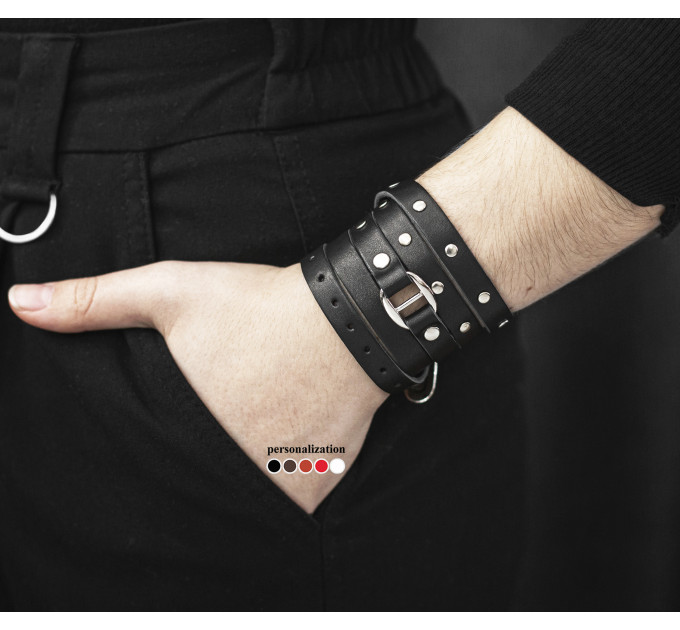 Leather wrap bracelet for men or women, code 8067