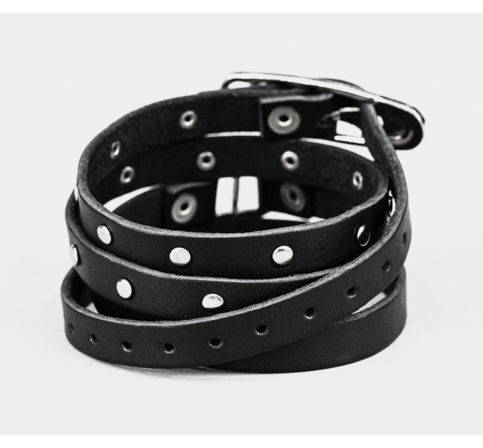 Leather wrap bracelet for men or women, code 8067