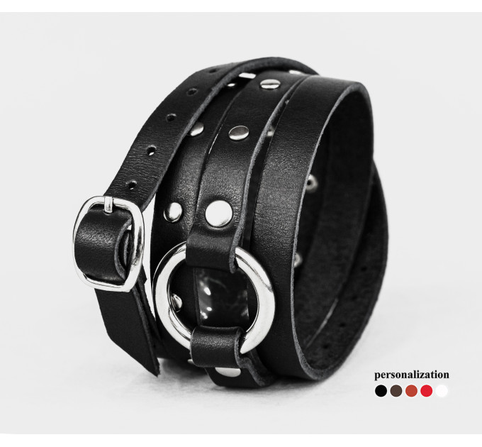 Leather wrap bracelet for men or women, code 8068