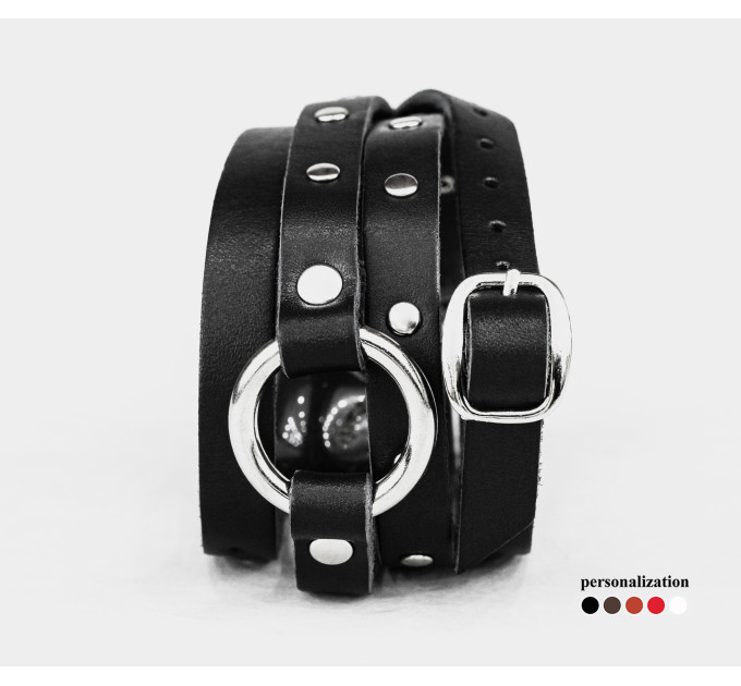 Leather wrap bracelet for men or women, code 8068