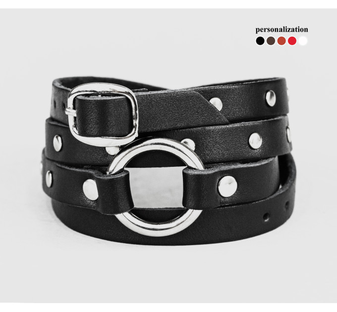 Leather wrap bracelet for men or women, code 8068