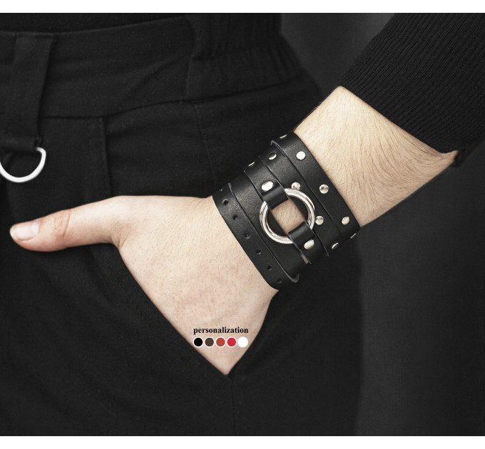 Leather wrap bracelet for men or women, code 8068