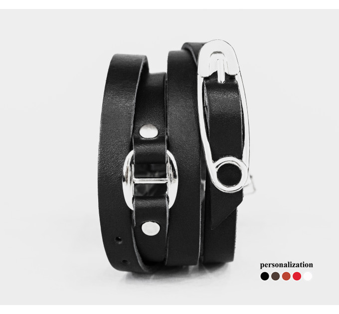 Leather wrap bracelet for men or women, code 8069