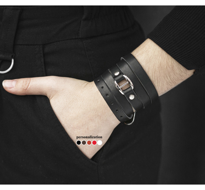 Leather wrap bracelet for men or women, code 8069