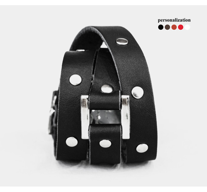 Leather wrap bracelet for men or women, code 8070