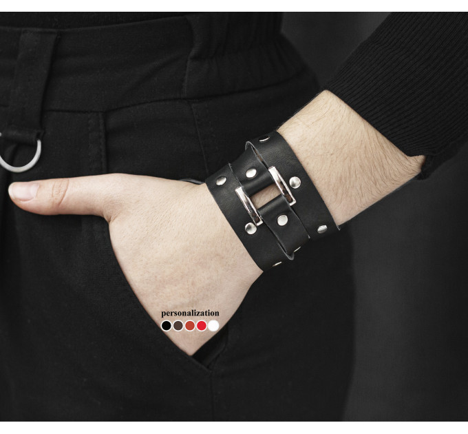 Leather wrap bracelet for men or women, code 8070