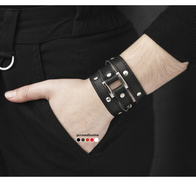 Leather wrap bracelet for men or women, code 8070st