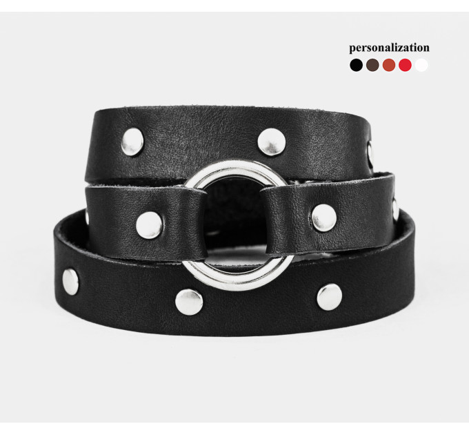 Leather wrap bracelet for men or women, code 8071