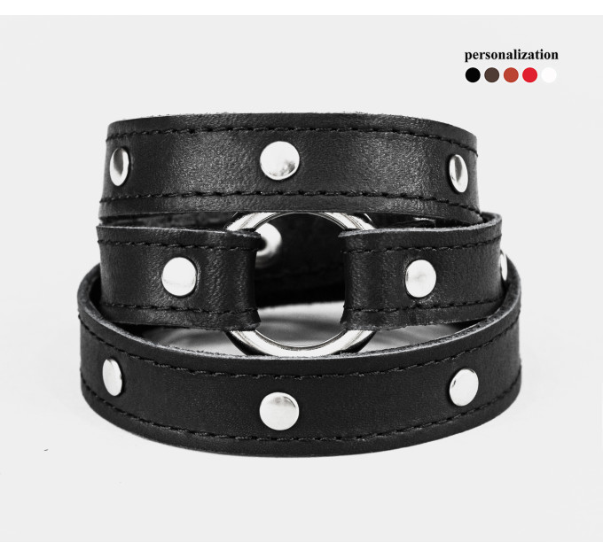 Leather wrap bracelet for men or women, code 8071st