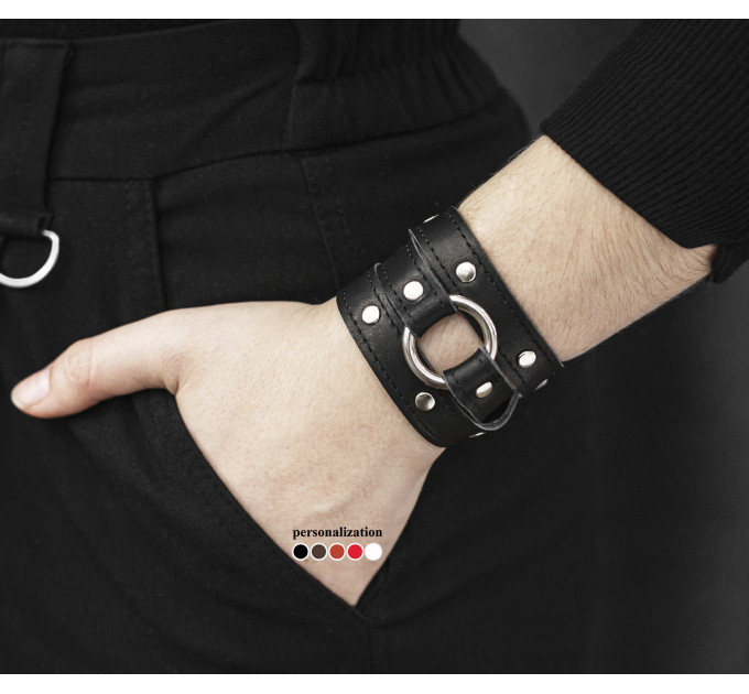 Leather wrap bracelet for men or women, code 8071st