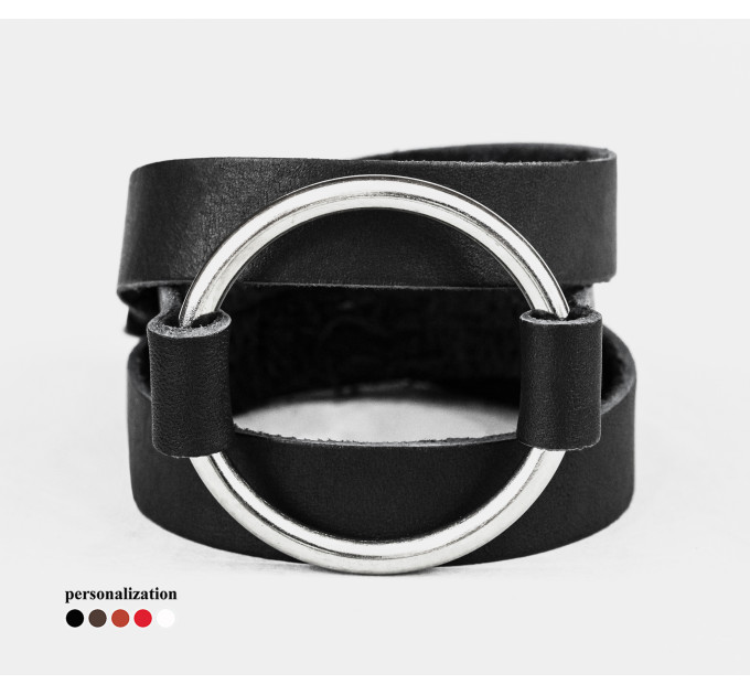 Leather wrap bracelet for men or women, code 8072