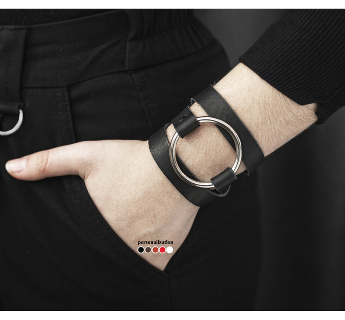 Leather wrap bracelet for men or women, code 8072