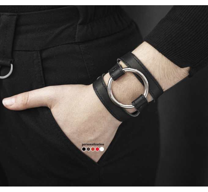 Leather wrap bracelet for men or women, code 8072st