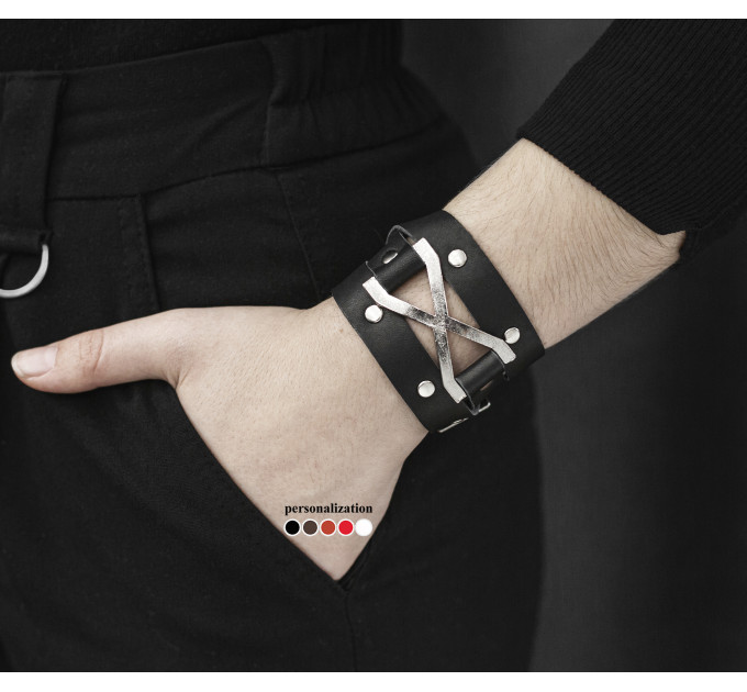 Leather wrap bracelet for men or women, code 8073