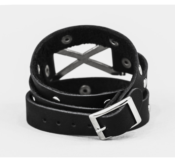 Leather wrap bracelet for men or women, code 8073