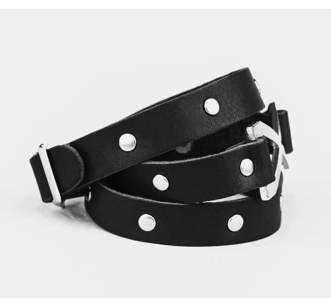 Leather wrap bracelet for men or women, code 8073