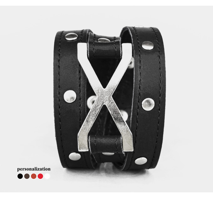 Leather wrap bracelet for men or women, code 8073st