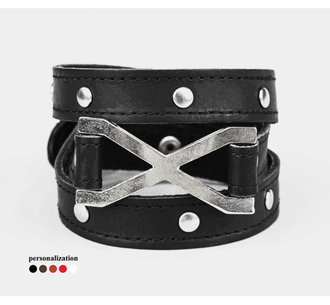 Leather wrap bracelet for men or women, code 8073st