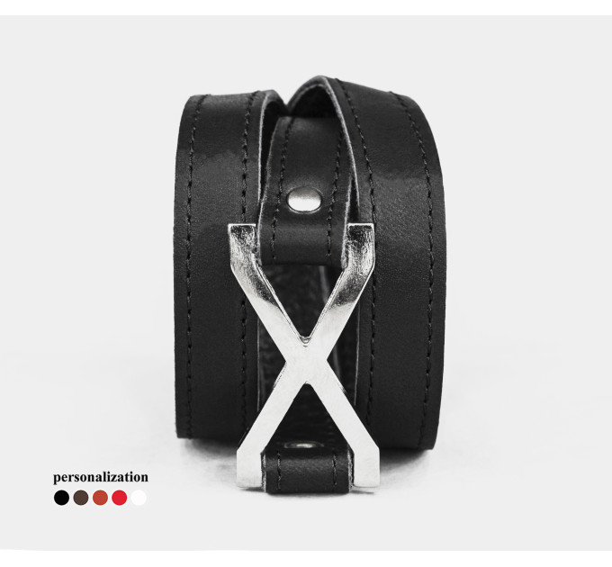 Leather wrap bracelet for men or women, code 8074st