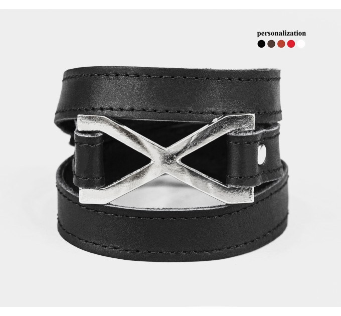 Leather wrap bracelet for men or women, code 8074st