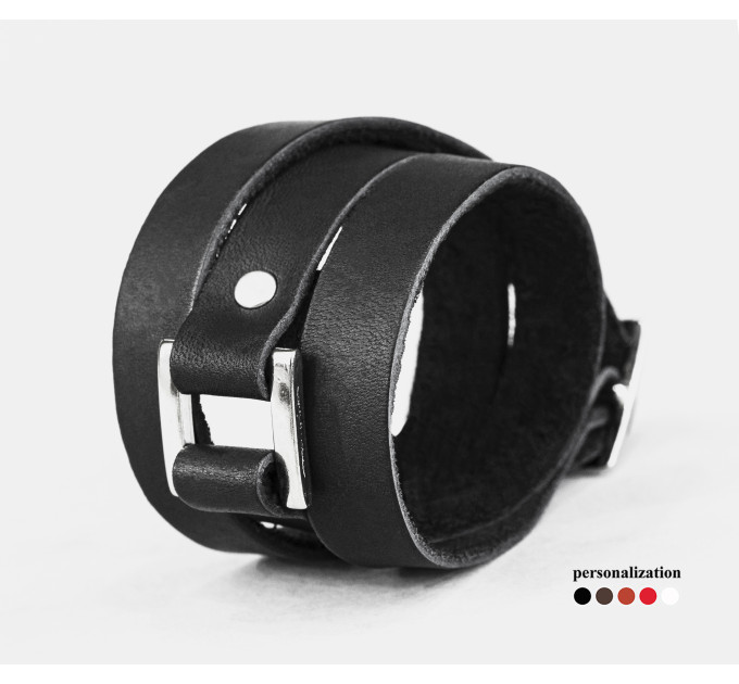 Leather wrap bracelet for men or women, code 8075