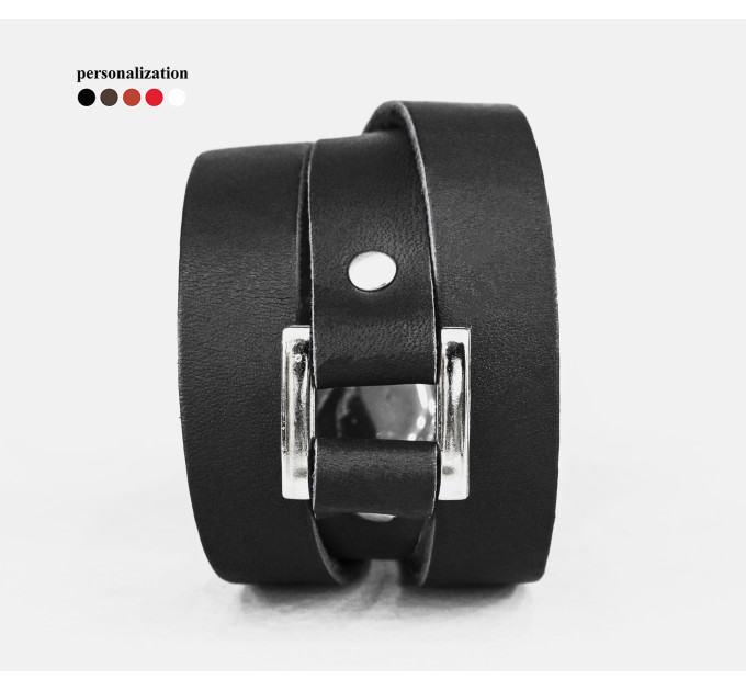 Leather wrap bracelet for men or women, code 8075