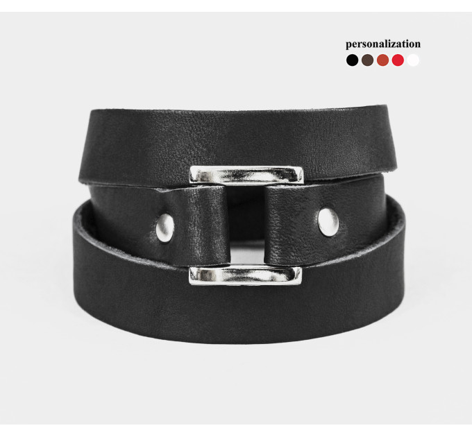Leather wrap bracelet for men or women, code 8075