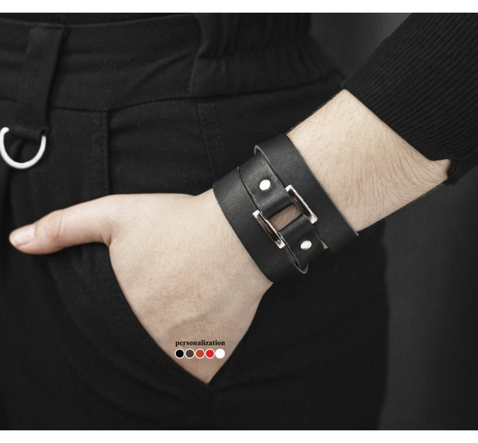 Leather wrap bracelet for men or women, code 8075