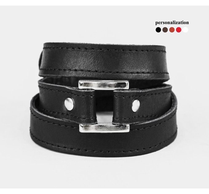 Leather wrap bracelet for men or women, code 8075st