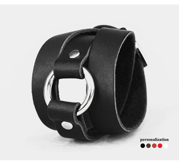 Leather wrap bracelet for men or women, code 8076