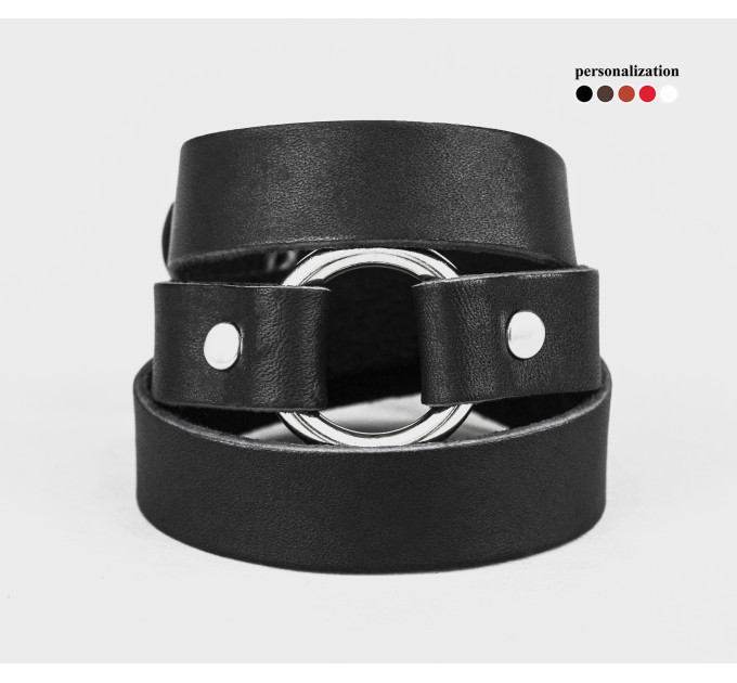 Leather wrap bracelet for men or women, code 8076