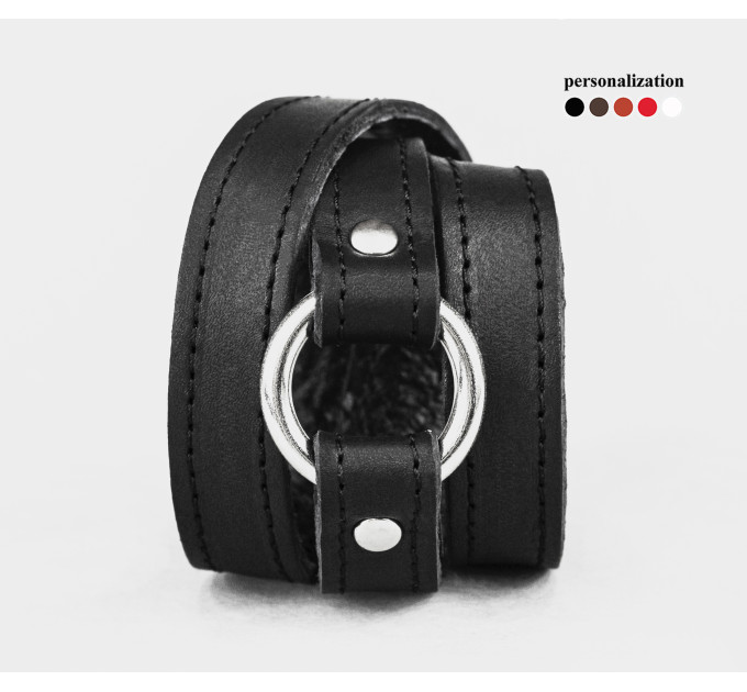 Leather wrap bracelet for men or women, code 8076st