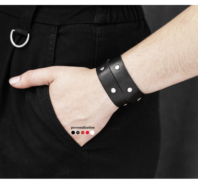 Leather wrap bracelet for men or women, code 8091