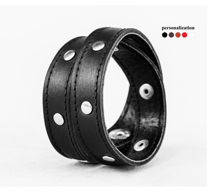 Leather wrap bracelet for men or women, code 8091st