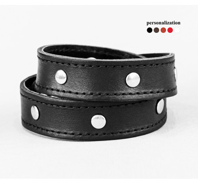 Leather wrap bracelet for men or women, code 8091st