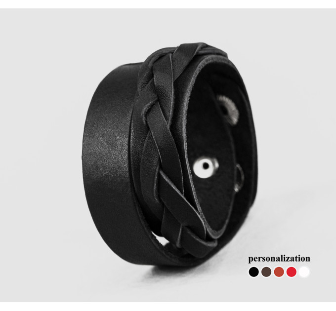 Leather wrap bracelet for men or women, code 8095