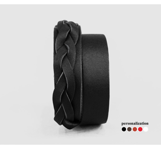 Leather wrap bracelet for men or women, code 8095
