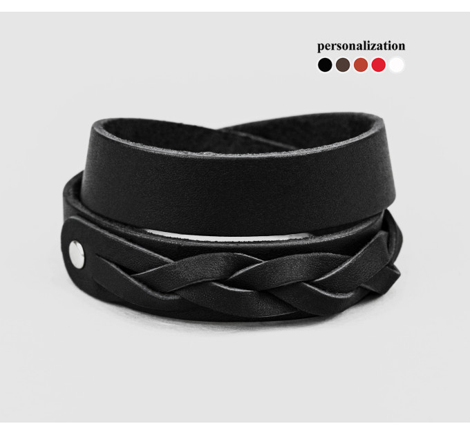 Leather wrap bracelet for men or women, code 8095